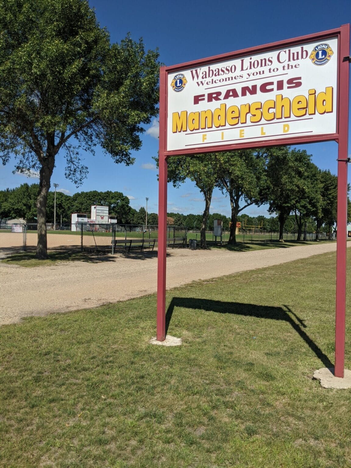 Francis Manderscheid Field, located along highway 6, houses the community's football field